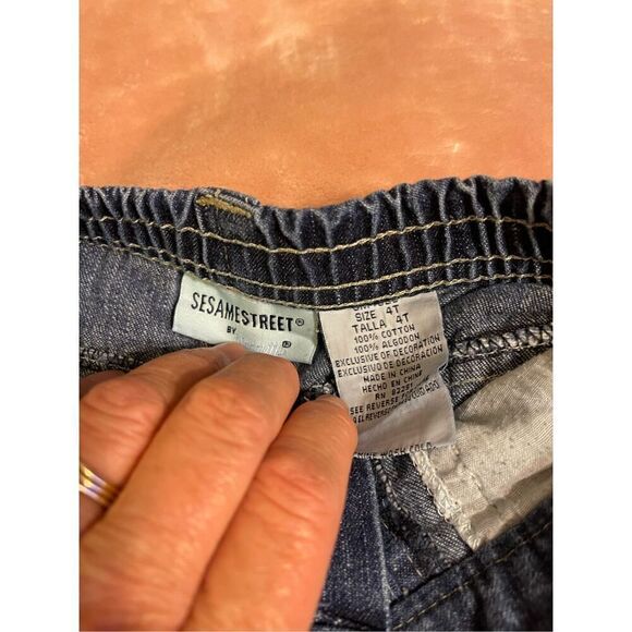 VTG Seasame Street Elmo logo  Blue Denim Jeans Sz 4 T - Picture 6 of 8